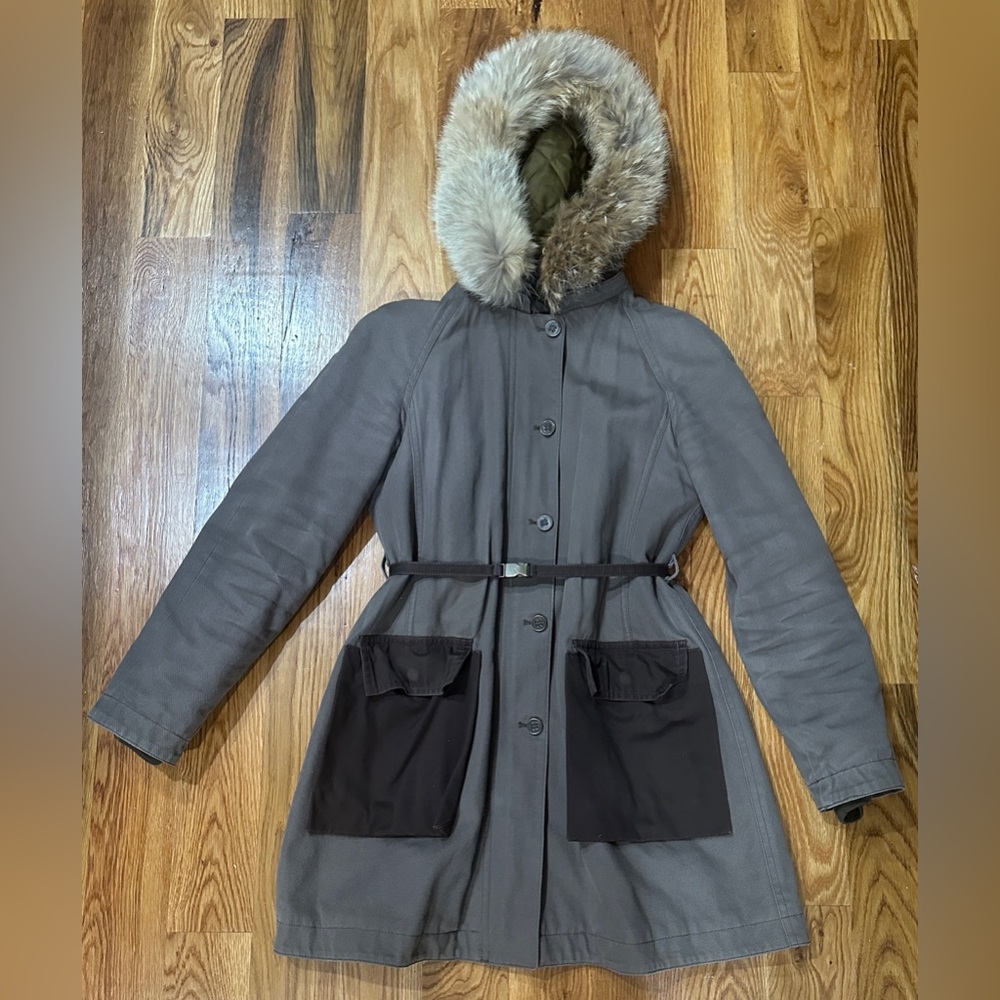 Marc by Marc Jacobs Coyote Fur Lined Winter Parka Coat